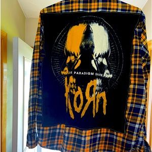 Up cycled flannels.   Meant to fit large and in tucked.  All are uni sex